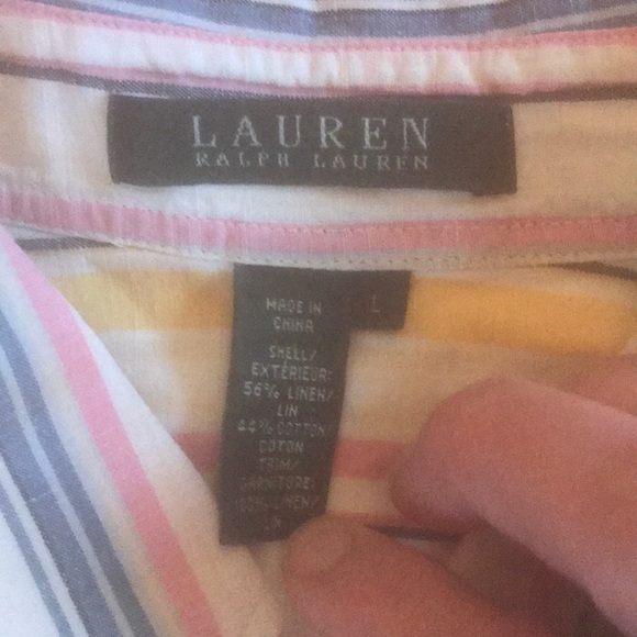 Lauren Ralph Lauren linen/cotton blend shirt sz L - Picture 2 of 3